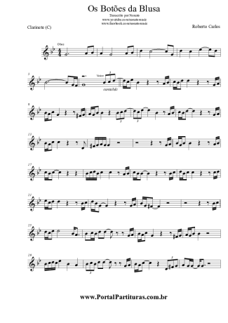 Roberto Carlos  score for Clarinet (C)