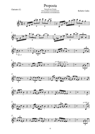 Roberto Carlos  score for Clarinet (C)