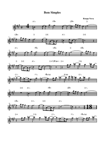 Roupa Nova  score for Alto Saxophone