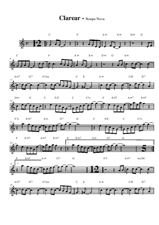 Roupa Nova  score for Alto Saxophone