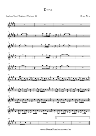 Roupa Nova  score for Clarinet (Bb)