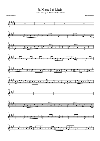 Roupa Nova  score for Alto Saxophone