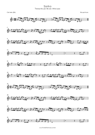 Roupa Nova  score for Clarinet (Bb)