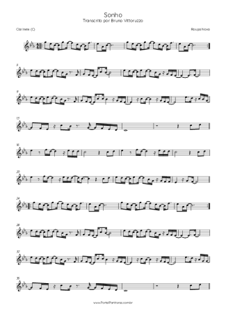 Roupa Nova  score for Clarinet (C)