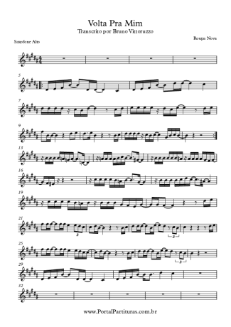 Roupa Nova  score for Alto Saxophone