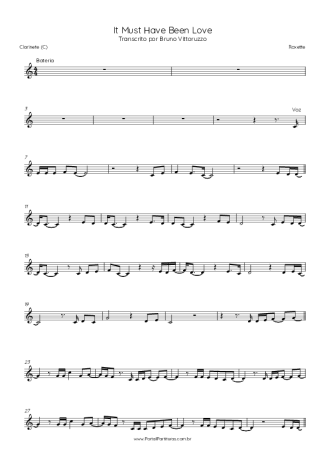 Roxette  score for Clarinet (C)