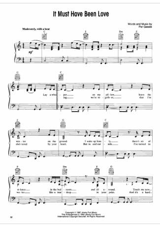 Roxette  score for Piano