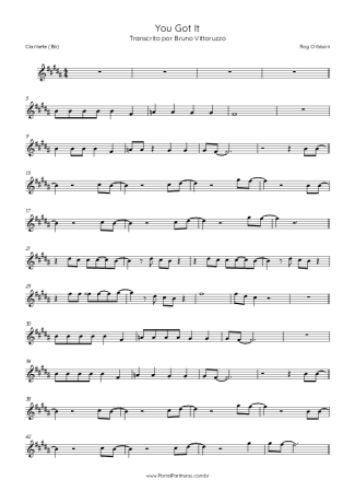 Roy Orbison  score for Clarinet (Bb)