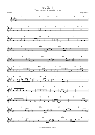 Roy Orbison You Got It score for Keyboard