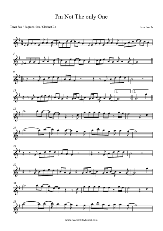 Sam Smith  score for Clarinet (Bb)