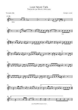 Sandy e Junior  score for Trumpet