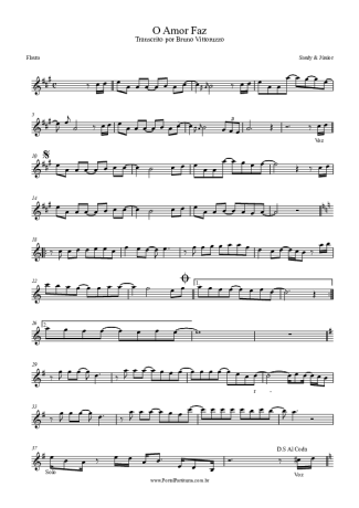 Sandy e Junior  score for Flute