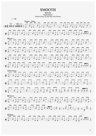 Santana Smooth score for Drums