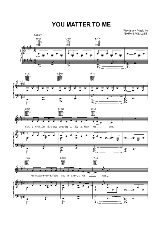 Sara Bareilles You Matter To Me score for Piano