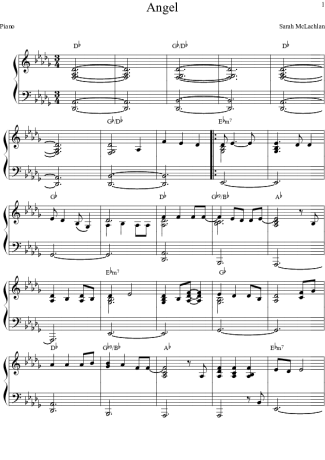 Sarah McLachlan  score for Piano