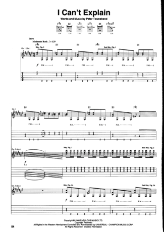 Scorpions I Cant Explain score for Guitar