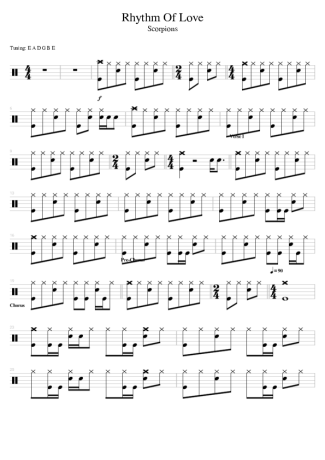 Scorpions Rhythm Of Love score for Drums