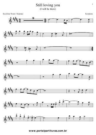 Scorpions Still Loving You (I Will Be There) score for Tenor Saxophone Soprano (Bb)