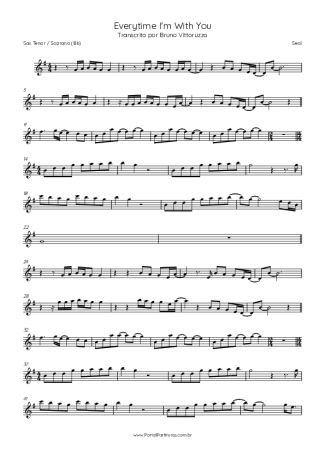 Seal Everytime I´m With You score for Tenor Saxophone Soprano (Bb)