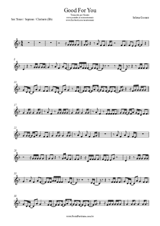 Selena Gomez Good For You score for Tenor Saxophone Soprano (Bb)