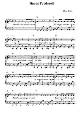 Selena Gomez Hands To Myself score for Piano
