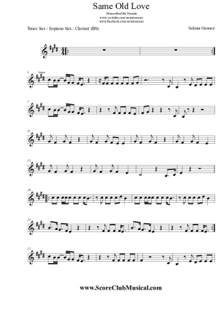 Selena Gomez  score for Clarinet (Bb)