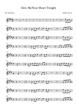 Shakin´ Stevens  score for Alto Saxophone