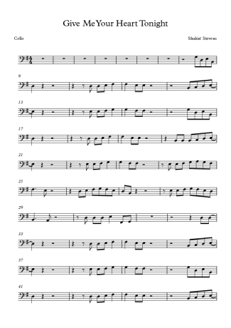 Shakin´ Stevens  score for Cello