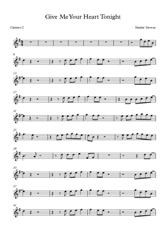 Shakin´ Stevens  score for Clarinet (C)