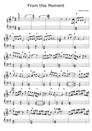 Shania Twain  score for Piano