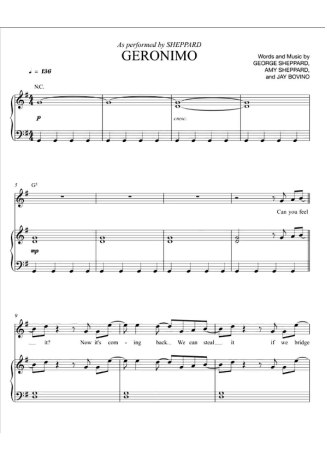 Sheppard Geronimo score for Piano
