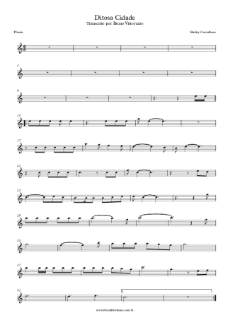 Shirley Carvalhaes Ditosa Cidade score for Flute