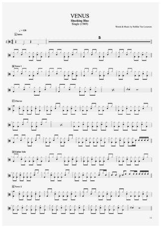 Shocking Blue Venus score for Drums