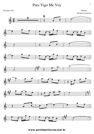 Siboney Para Vigo Me Voy score for Alto Saxophone