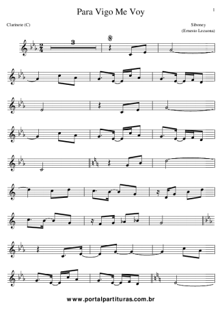 Siboney Para Vigo Me Voy score for Clarinet (C)