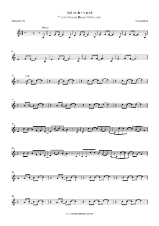 Simply Red  score for Clarinet (C)