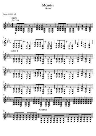 Skillet  score for Drums