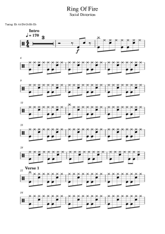 Social Distortion  score for Drums