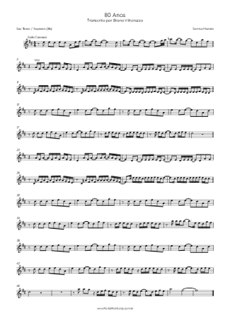 Sorriso Maroto 80 Anos score for Tenor Saxophone Soprano (Bb)