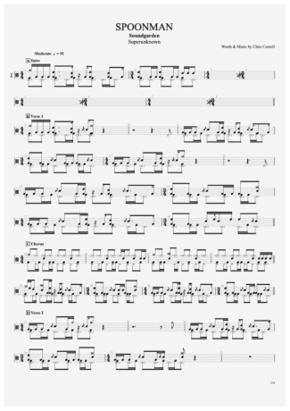 Soundgarden Spoonman score for Drums