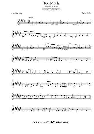 Spice Girls  score for Alto Saxophone