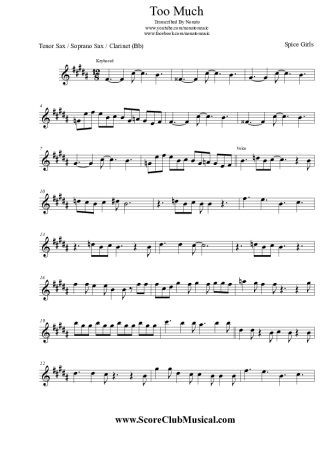 Spice Girls  score for Clarinet (Bb)