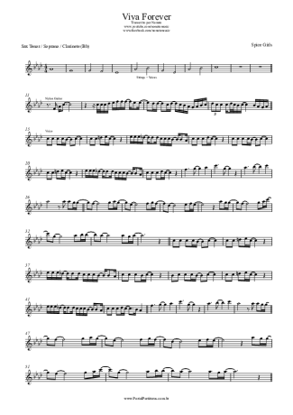 Spice Girls Viva Forever score for Tenor Saxophone Soprano (Bb)