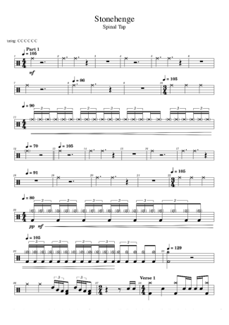 Spinal Tap Stonehenge score for Drums