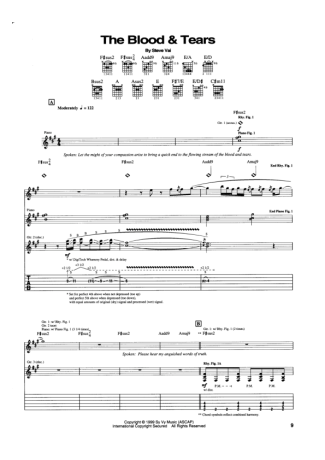 Steve Vai The Blood & Tears score for Guitar