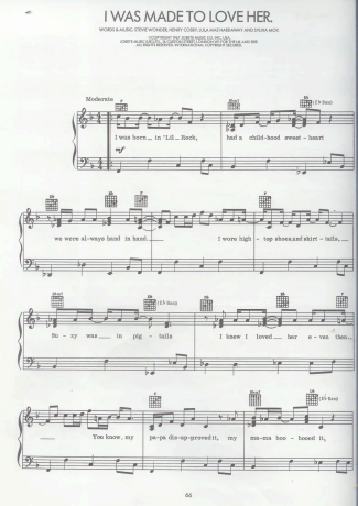 Stevie Wonder  score for Piano