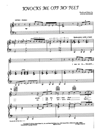 Stevie Wonder  score for Piano