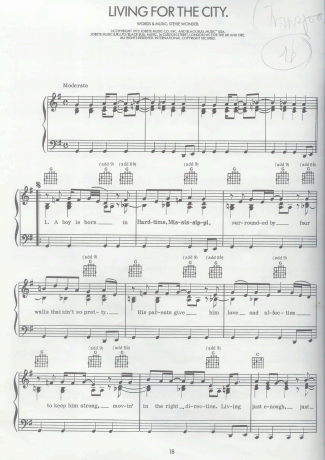 Stevie Wonder  score for Piano