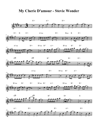 Stevie Wonder  score for Clarinet (Bb)