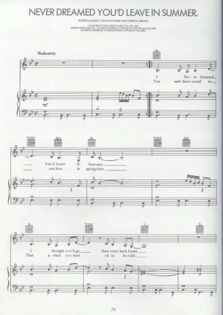 Stevie Wonder  score for Piano